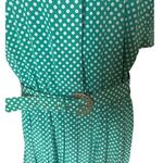 Leslie Fay Dresses SZ 16 Vintage green and white belted dress Photo 3