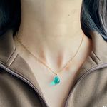 Handmade Czech glass & gold stainless dainty necklace💚 Photo 3