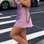 House Of CB NWT Tink Orchid Satin Ruffle Mini Dress L+ Photo 4