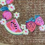 Vera Bradley NWOT  Front Pocket Straw Tote‎ Bag Pink Strawberry Cherry ZWH CLEAN Photo 2