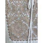 SUNDANCE Palace Pathway Tunic Ivory Gold Embroidered Tassel Tie Lace Photo 3