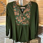 st. john's bay  Green and Floral Blouse Photo 0