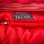 Murval Red Knit Shoulder Bag with Faux Fur Trim Y2K holiday vibe Photo 6