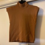 ZARA 6. Brown Structured Short Sleeve Crop Top With Shoulder Pads Size M Photo 2