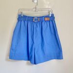 Karen Scott *VINTAGE* 90s  Blue Belted Mom Shorts Size 14 Photo 0