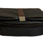 Botkier  black leather crossbody bag with brown trim Flap closure Vintage Photo 7