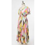 Torrid NWT  0 L 12 Giant Geo Tiered Maxi Dress Plus Pink Yellow Pockets Photo 6