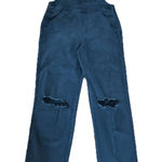 Arizona Women’s Black Distressed Overalls Size S – Ripped Knee Denim Jumpsuit Photo 0