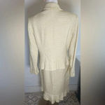 Ann Taylor Vintage Yellow Tweed Blazer High Waist Skirt Suit Size 12 Petite Photo 4