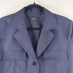 Theory  Womens Blazer Blue Short Sleeve Safari Jacket Pockets Notched Outdoor XL Photo 4