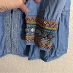 Chico's  Coin Detailed Lightweight Jacket Boho Jean Chambray XLP 3P Embroidered‎ Photo 4