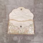 La Regale Vintage 1950s Sequin Butterfly Satin Clutch Purse Ivory Photo 3