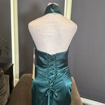Women’s Green Full Length Halter Neck Mermaid Prom Dress Corset Back Size 2 NWT Photo 5