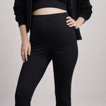 GAPFIT Maternity Black High-Rise Cropped Leggings XS | Athleisure Goth Moto Photo 0