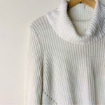 Anthropologie Moth Wool Blend High Low Turtleneck Sweater Jumper in Ivory size M Photo 3
