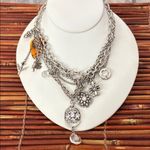 Lucky Brand Silver Multi-Charm Rock N Roll Necklace 16” Photo 0