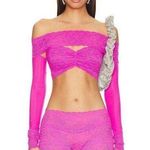 Poster Girl Davina Top in Harlot Pink XS-M New Womens Long Sleeve Cropped Photo 0