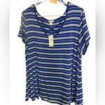 Westport  Navy and White Crisscross Top Photo 1