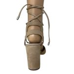 Gianni Bini Keelin Neutral Suede Leather Lace Up Block Heel Sandals Womens 7 Photo 8