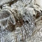 Christian Siriano Linen Tunic button down Blouse Shirt tropical leaf size 1x Gray Photo 3