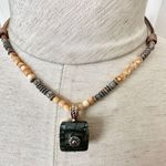 Liz Claiborne  vintage abalone pendant necklace Photo 0