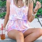 🆕Lightweight Lavender Peach Tie Dye Romper M🆕 Orange Size M Photo 0