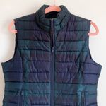 Coldbrook Essentials Navy Blue Green Plaid Puffer Vest Medium Photo 1