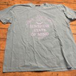 Nasty Gal   Sunshine‎ State T-shirt Women Size Large Green Short Sleeve Graphic Photo 0