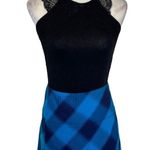 DKNY Blue buffalo Plaid pleated mini skirt by Jeans, juniors 7 academia style Photo 4