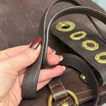 Coach Vintage Lily Legacy Brown Leather Tote Turnlock Hardware Strap Dark Brown Photo 13