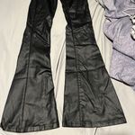 Edikted  Luna Faux Leather Flare High Rise Pants Black Size Small Photo 6
