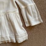 Burberry White Gauzy Peplum Henley Blouse Women Size 4 Photo 5