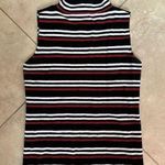 Nine West Y2K Ribbed Sleeveless Stretchy Striped Sweater Mock Neck Top Size XS Photo 0