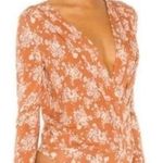 Free People Intimately Brown Floral Bodysuit Women Size S Photo 0