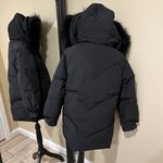 Real raccoon fur collar down winter jacket coat parka puffer trench coat bomber Black Size M Photo 7