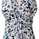 Papillon Womens M Daisy Print Knot Front Dress in Navy Daisy NEW Photo 6