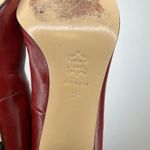 Vero Cuoio Designer Rosa Rosa Red Leather Stiletto Heel Pumps Made in Italy Size 38 Photo 4