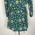 All For Color Womens Belted Tunic Top  Size S Green Geometric Print Floral NEW‎ Photo 9