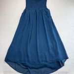 Patterson J. Kincaid Dress Smocked Strapless High Low Polka Dot‎ Blue Size M Size M Photo 0