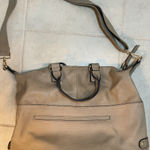 Moda Luxe  Taupe Convertible Satchel Crossbody Bag Gold Hardware Photo 0