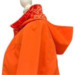 Dennis Basso Dennis By  Bright Orange Hooded Zip Front Rain Coat Size Medium Photo 3