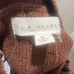 LA Hearts  Women's Brown Ribbed Knit Cropped Sweater Pullover Size Standard M Photo 3