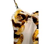 Roberto Cavalli Vintage Chain Print Slip Dress Size M Gold Baroque Y2K Runway Photo 2
