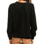 Aviator Nation  Black Smiley 2 Relaxed Crewneck Sweatshirt Size Small Photo 2