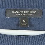 Banana Republic  Silk Cashmere Crewneck Navy White Stripe Top Size Med EUC #6762 Photo 5