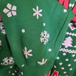 Wound Up  Falalalala Llama Green‎ Christmas/Holiday Ugly Sweatshirt Size L Photo 2
