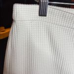 Theory NWT Straight Slit Pant in Waffle-Knit Cotton Ecru Size 12 *FLAW* Photo 9