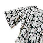 Marimekko Unikko Floral Print Stretch Dress Knit Short Sleeve Size XS Women's Black Photo 2