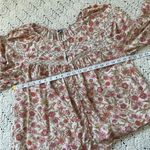 Old Navy  Floral Print Lace Trim Long Sleeve Blouse Wallflowers Pink (Large) Photo 2