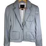 Club Monaco  Blazer Size 2 Gray Cotton Blend Pockets Buttoned Sleeve Cuff‎ Office Photo 0